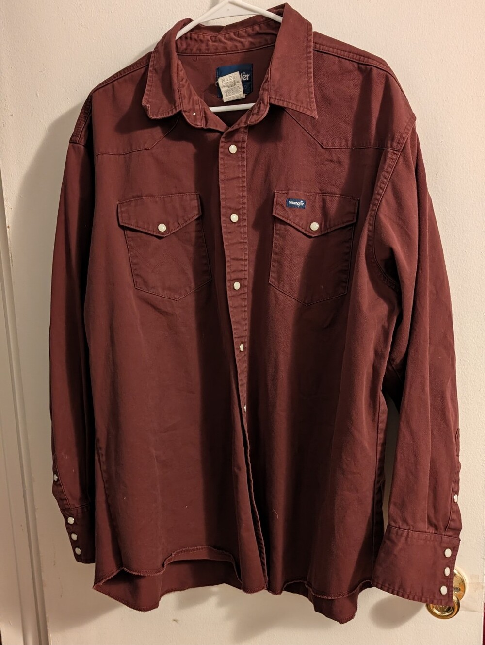 Wrangler Men's Maroon Western Shirt Jacket